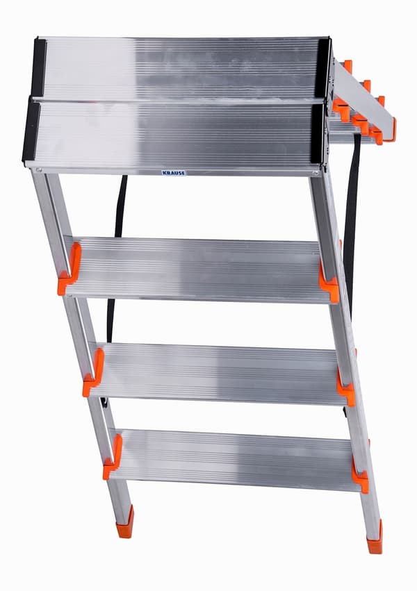 KRAUSE DOPPLO 2x4 dubbelsidig stege, 4 steg, silver
