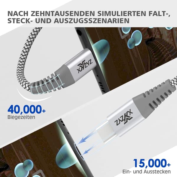 2x USB C TILL USB C SNABBLADDNINGSKABEL GRÅ 60W 20V 3A 2M
