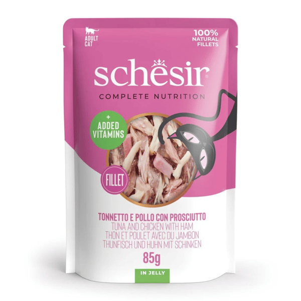 Schesir vådfoder til voksne katte 24 x 85 g tun, kylling