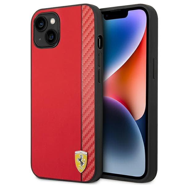 Ferrari FEHCP14MAXRE iPhone 14 Plus / 15Plus 6.7 rött/rött hårt skal Kolfiber