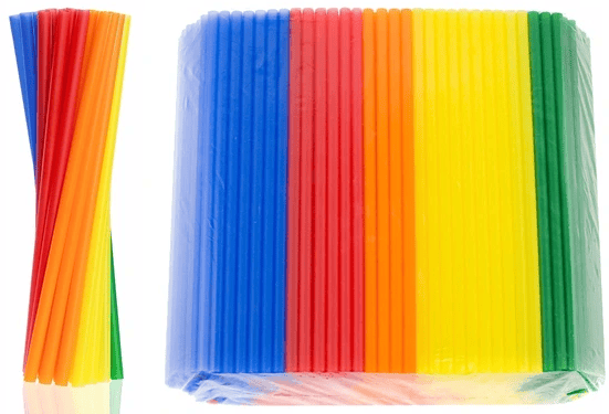 Återanvändbara plastsugrör mix 200 st