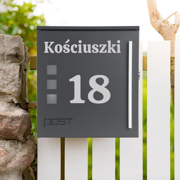Antracit Mulhouse postkasse med indskrifter