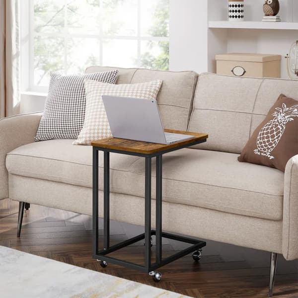 Strado VENGE sidebord - sofabord til bærbar computer, sidebord til sofa og seng, 2 i 1, hjul og ben