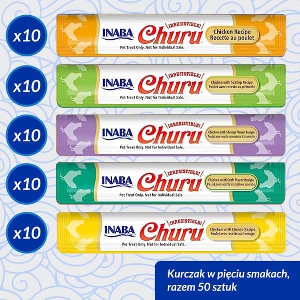 INABA CHURU Varietes Kylling Kattegodbidder 50x14 g