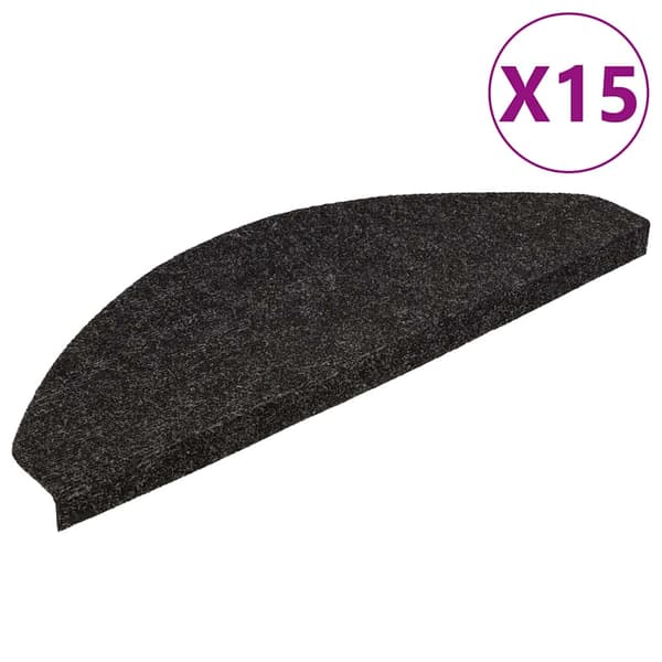 vidaXL selvklæbende trappetrin, 15 stk., 56x17x3 cm, sort