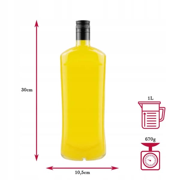 DIVA-flaska 1000 ml GLASFLASKOR FÖR HEMSKINSLIKÖRER VIN VODKA BRÖLLOP 1L