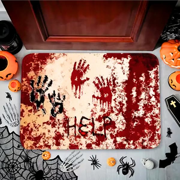 Dekorativ Halloween Dørmåtte Horror HELP 40x60cm
