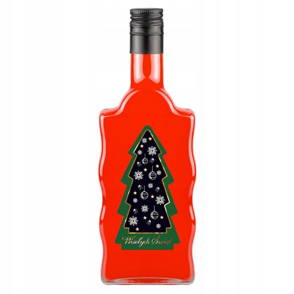 5x Wave-flaskor 500 ml + julgransetikett Julflaskor Likörer Vin