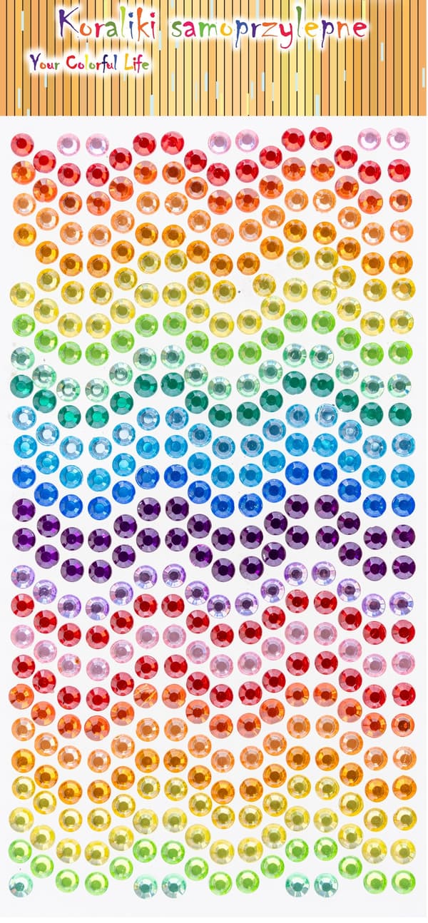 Självhäftande strassfärgade mix 6mm
