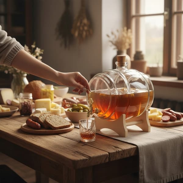5L glasfat med kran för hembränt, vodka, vin till bröllop