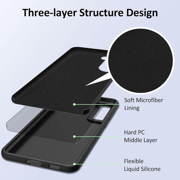 SORT MAT SILIKONE ETUI TIL SAMSUNG GALAXY S21 FE 5G SM-G990B