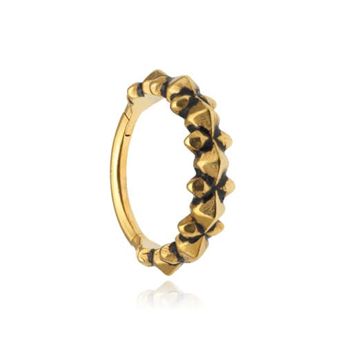 Dekorativ clicker hoop-ørering - guld - K-019 1.2/12