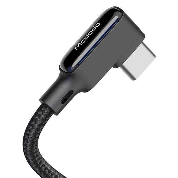 MCDODO VINKLAD USB-C-KABEL FJÄDERSPOLE SNABBLADDNING TYP C LED