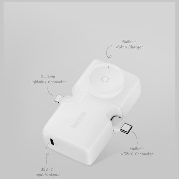 PowerBank 3i1 Bazic Koda 5000mAh PD20W USB-C/Lightning sort