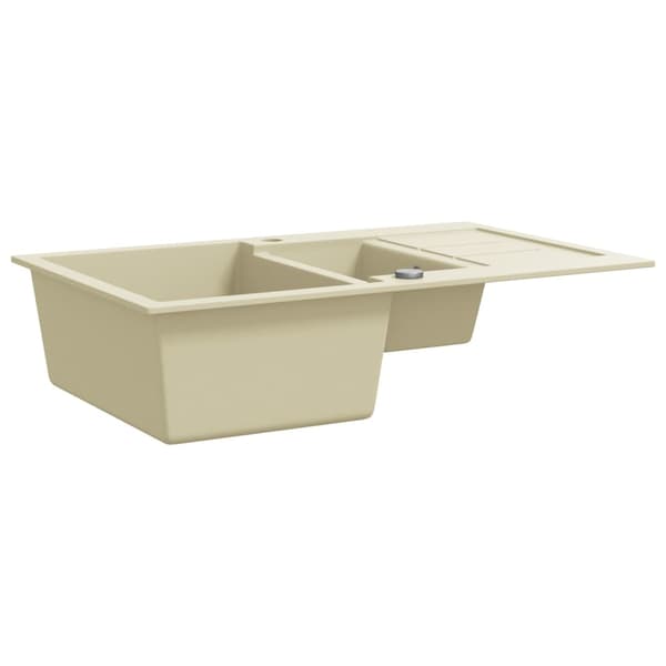 vidaXL Granit Dubbelt Handfat, Beige