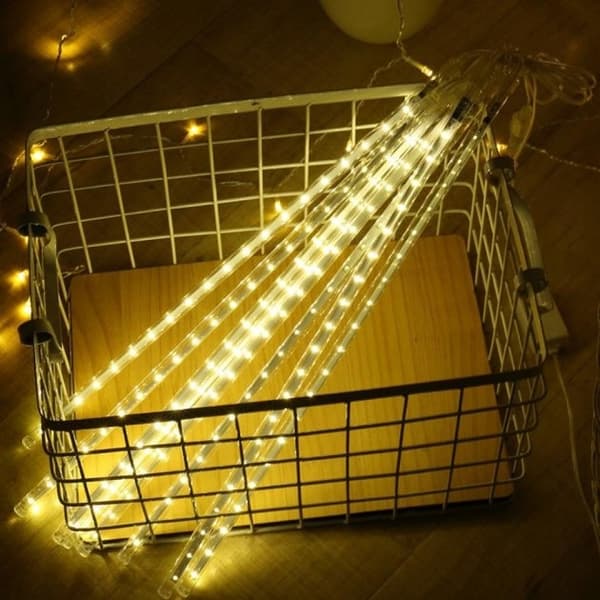 LED-JULGRANSLJUS ISPELAR METEORITER FALLANDE SNÖ VARMA 50 CM 8 ISPELAR