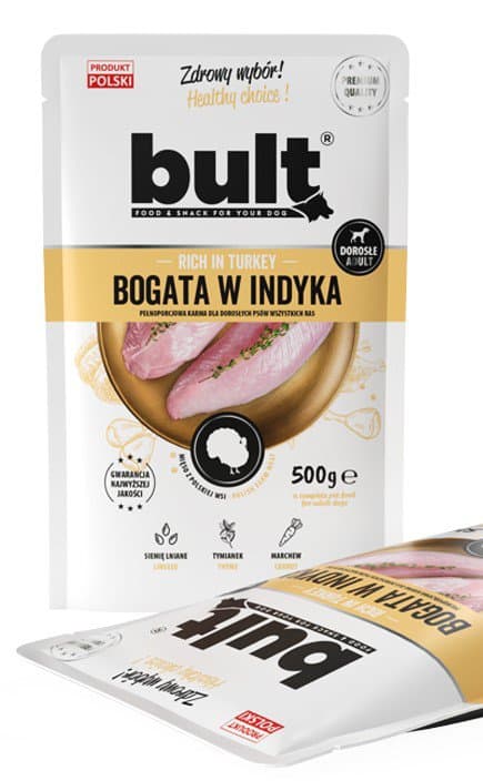 Bult | Vådfoder til hunde - luncheon meat | 500g pose - Rig på kalkun 500g
