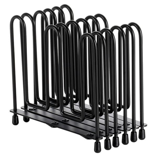 Stativ til låg og tallerkener metal sort foldbart 8-74 cm