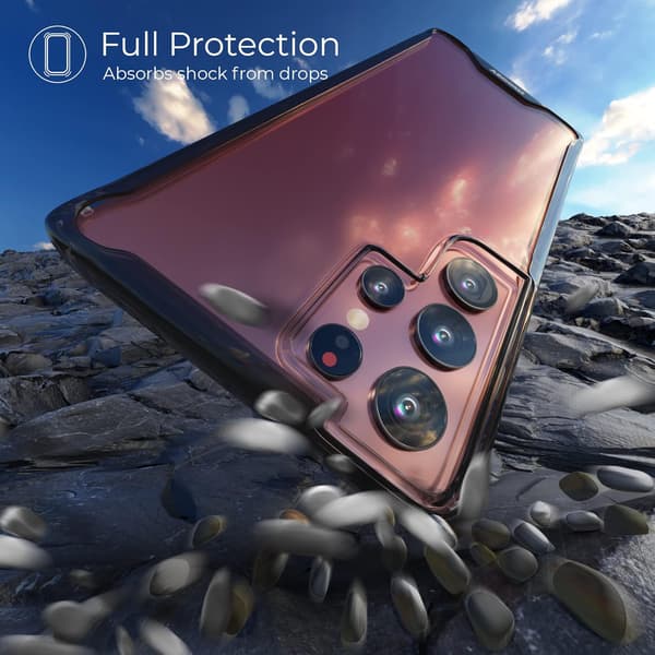 ETUI TIL SAMSUNG GALAXY S22 ULTRA LYSGRÅ TRANSPARENT HOLDBART
