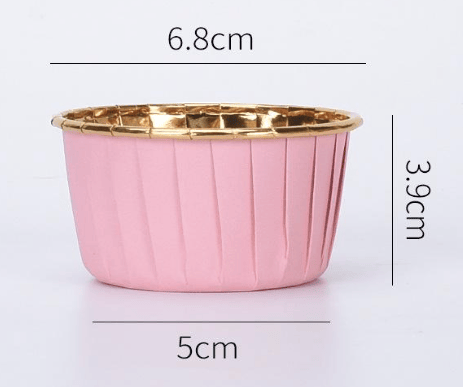 Muffinsformar rosa guld 50 st.