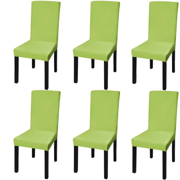 vidaXL Elastiska stolsöverdrag i enkel design, set om 6, grön