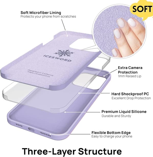 FODRAL TILL APPLE IPHONE 14 PRO MAX LILA SILIKONBAKSIDA