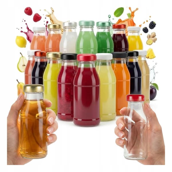 100x Glasjuiceflaskor JUICE 125ml Juiceflaskset