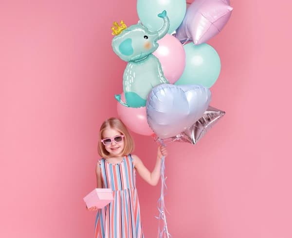 Elefantfolie ballong med krona 55x70 cm