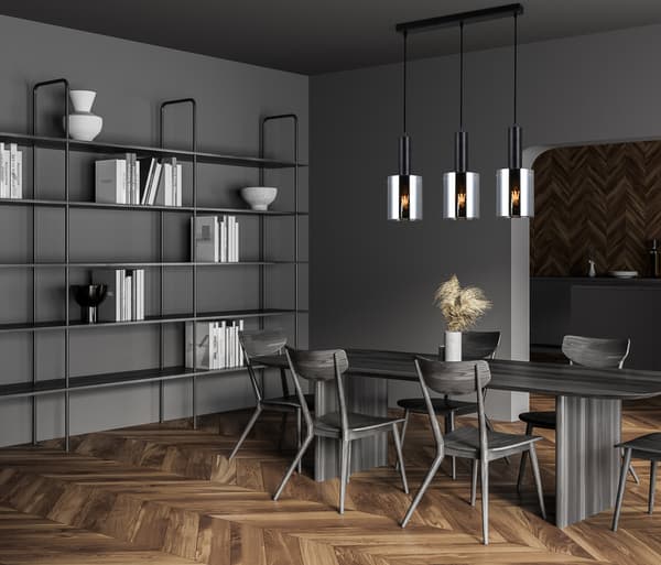 SARDO 3 E27 SORT HÆNGELAMPE ITALUX PND-5581-3-BK+SG
