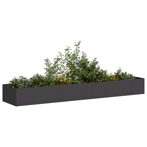vidaXL sort urtepotte 360x80x40 cm stål