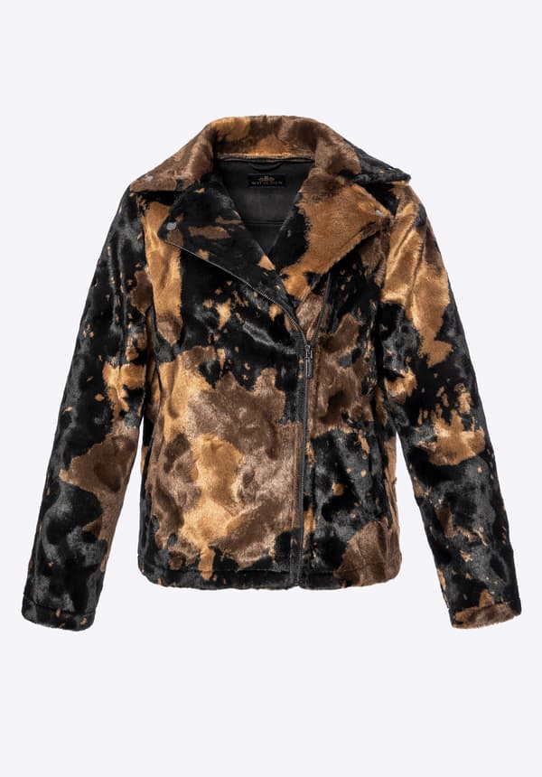 Wittchen Dame Ko Lap Jakke Sort og Brun Sort og Brun Modakryl