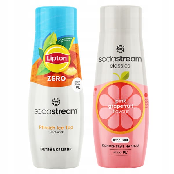 2x SodaStream Lipton Ice Tea Peach Zero Sirup Sukkerfri + Grapefrugtjuice