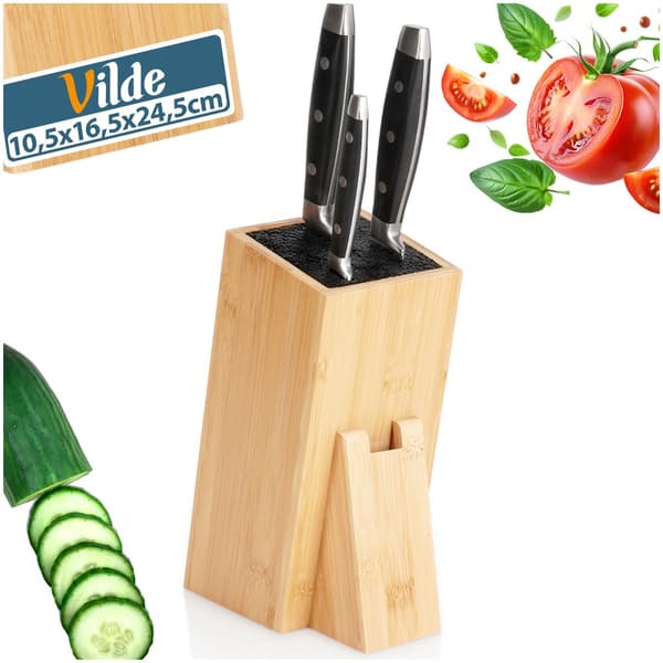 Knivställ i bambu 10,5x16,5x24,5 cm