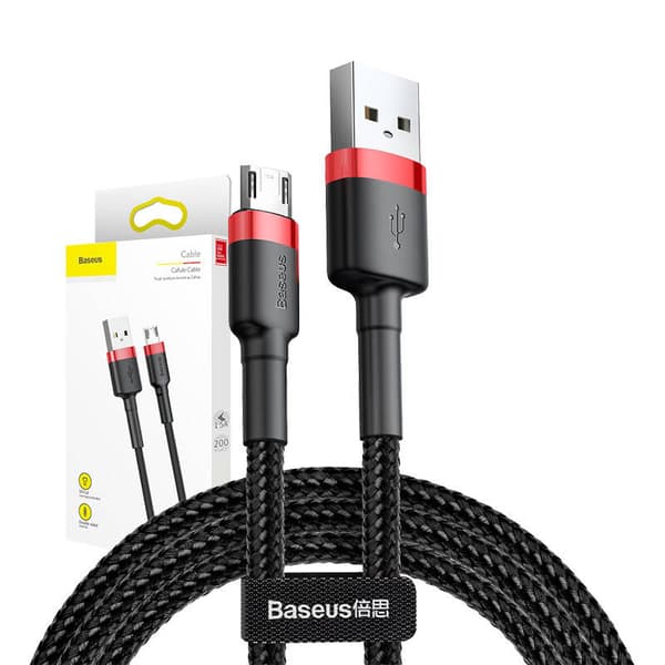 Baseus Cafule USB til Micro USB-kabel 1.5A 2m (Rød-Sort)