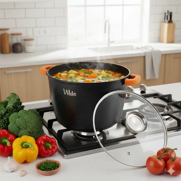 Granitgryta med glaslock TERRUNA AROMA 28 cm, 9,7 l