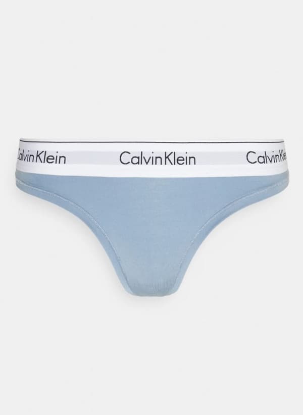 CALVIN KLEIN DAMBLÅ SMOOTH THONG MED LOGOTYP S 2A1E6_B* TIA