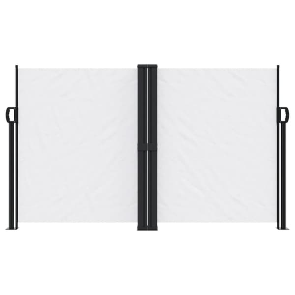 vidaXL Utdragbar sidomarkis vit 140x600 cm