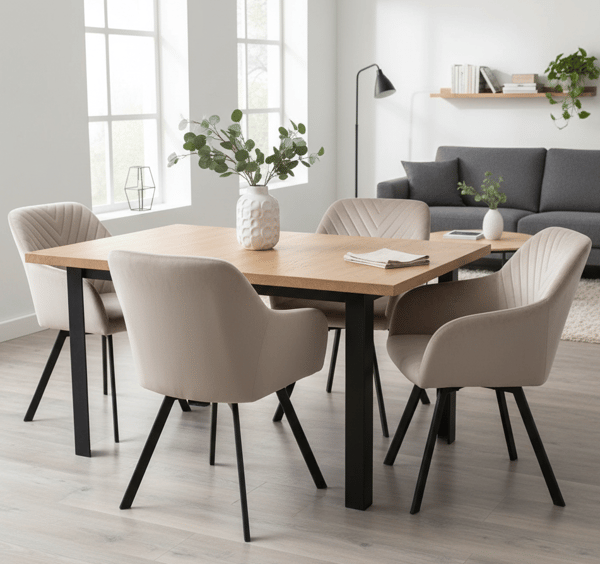 PANKO 2 klädd snurrstol, beige sammet