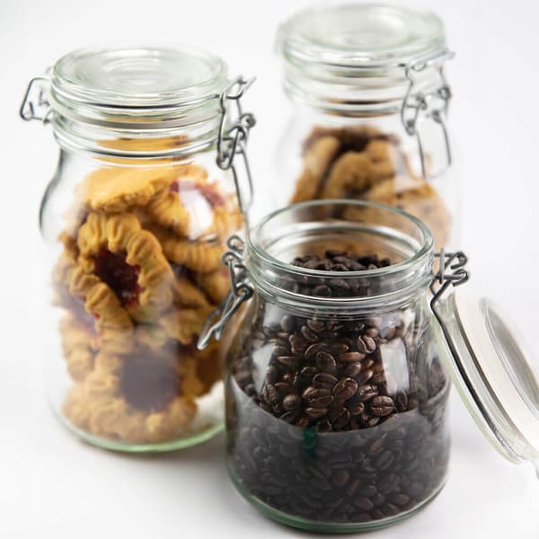 LUFTTÄT GLASBURK MED GLASLOCK 790 ml - Matbehållare