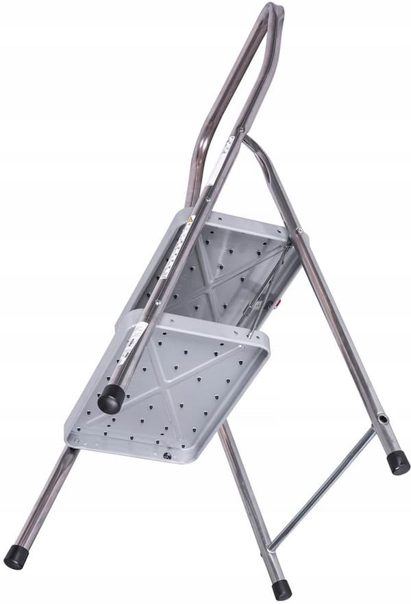 KRAUSE TOPPY XL fällbara aluminiumtrappsteg, 2 steg, silver