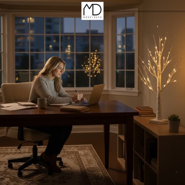 Juletræsdekoration birk LED jul 120 cm 48 led COLD