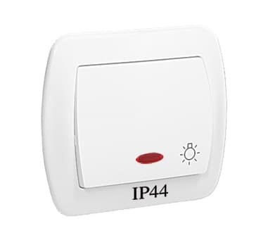 AKKORDKNAPLYS P/T IP44 MED BELYSNING HVID - E00001-19298