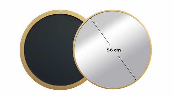 Rund träspegel i loftstil 60 cm guld BD art