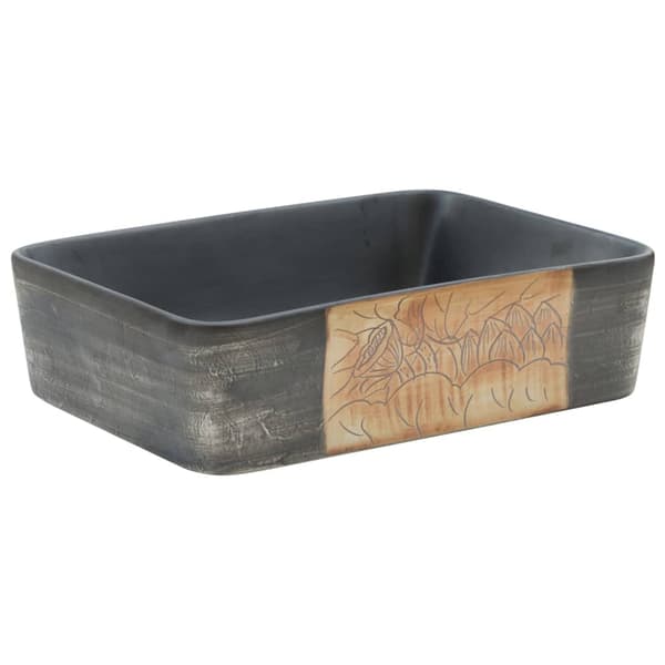 vidaXL bordvask, sort og brun, rektangulær, 46x35,5x13 cm