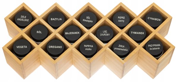 BAMBU KRYDDORGANIZER 14 BURKAR 48 ETIKETTER kök
