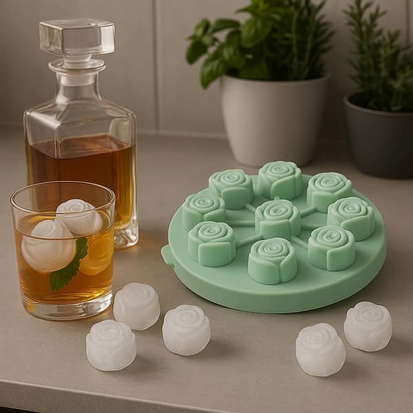 SILIKONE ISTERTNINGFORM ROSE 3D isforme 9 stk. til juice