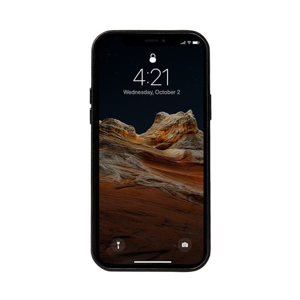 Crong Essential Cover - iPhone 12 Pro Max imiteret lædercover (sort)