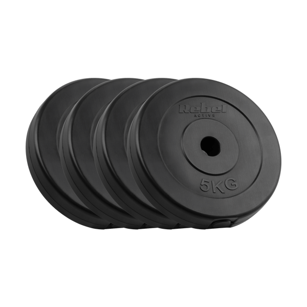 Rebel bituminös viktskiva set 4x5kg 20kg hål 31mm klassisk skiva