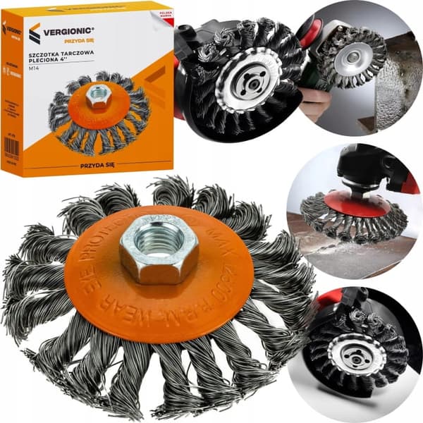 Härdad konisk flätad skivborste 4" 100mm