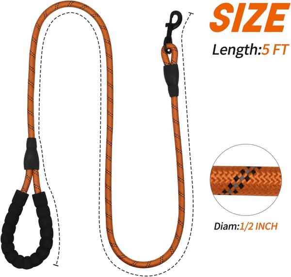 HUNDESNOR ORANGE STÆRK TYK REB 150CM